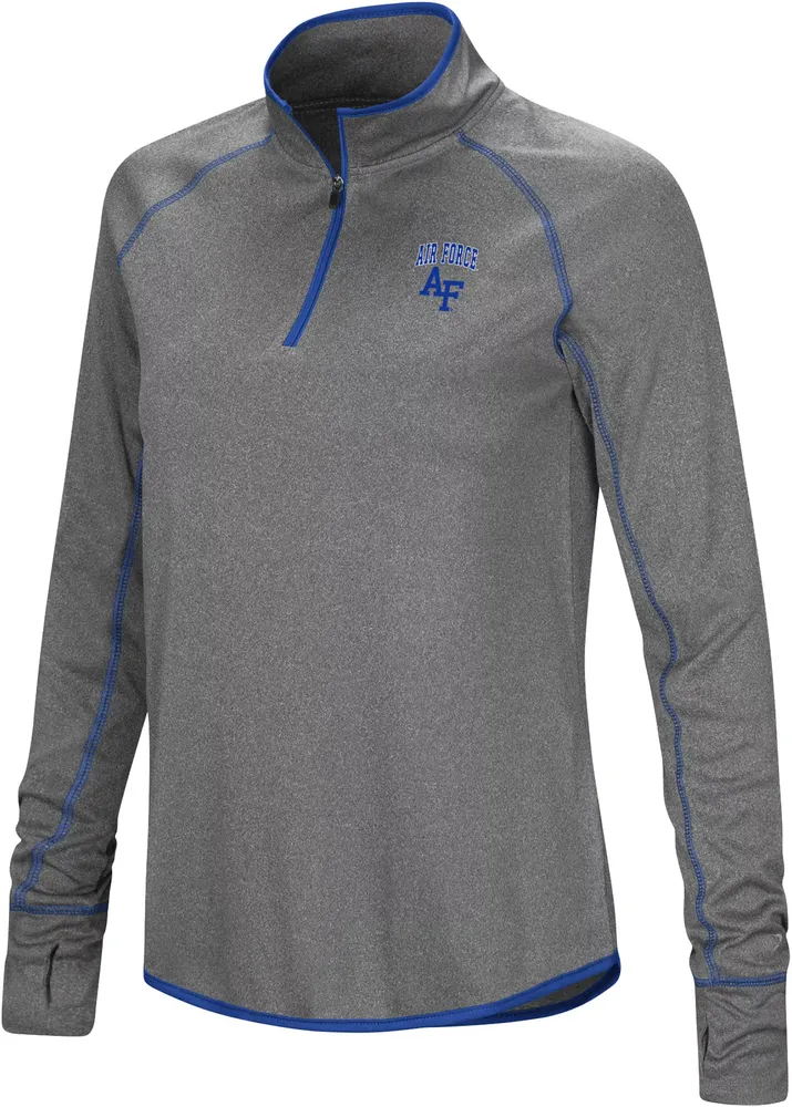 Colosseum Women's Air Force Falcons Heather Charcoal 1/4 Zip Pullover