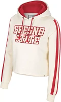 Colosseum Women's Fresno State Bulldogs Cream Perfect Date Cropped Pullover Hoodie