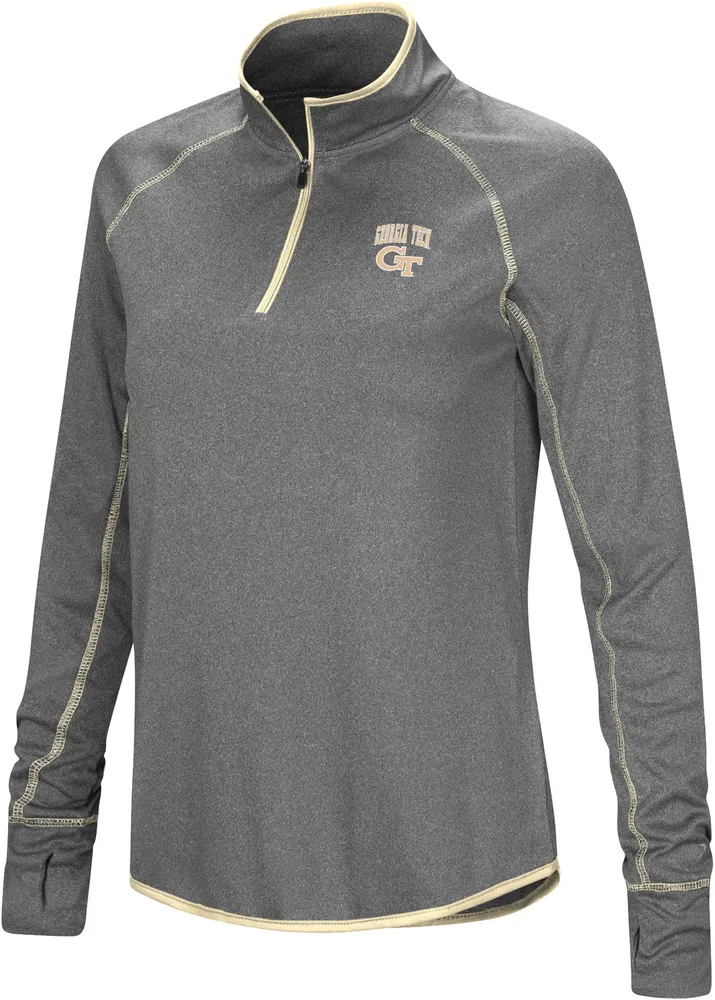 Colosseum Women's Georgia Tech Yellow Jackets Heather Charcoal 1/4 Zip Pullover