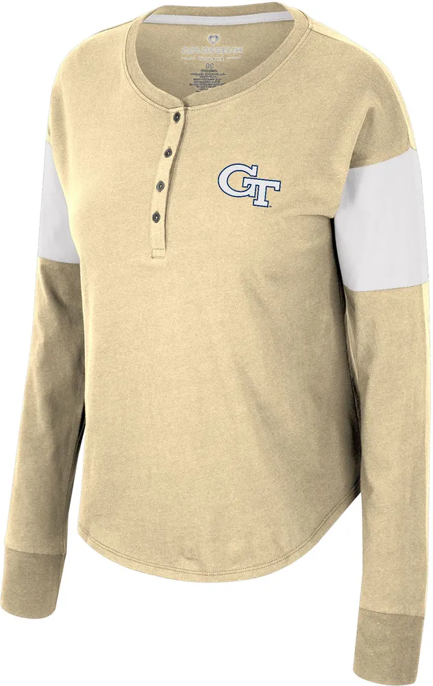 Colosseum Women's Georgia Tech Yellow Jackets Gold Henley Long Sleeve T-Shirt