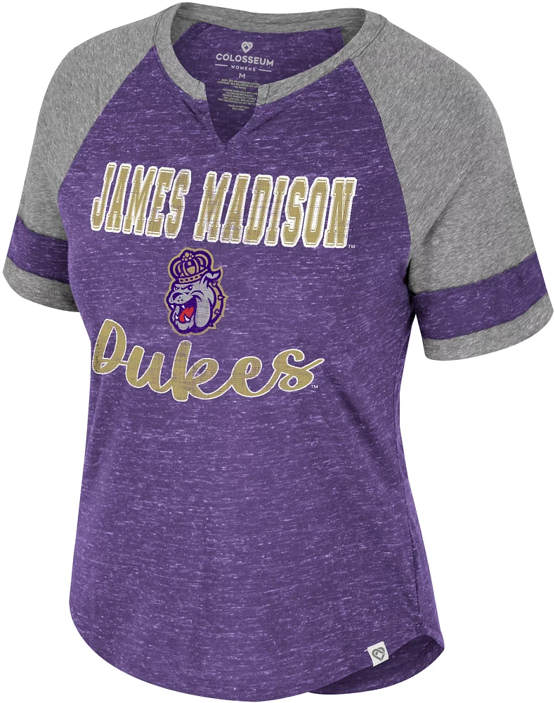 Colosseum Women's James Madison Dukes Purple V-Notch T-Shirt