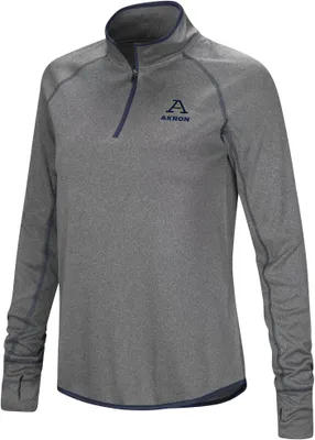 Colosseum Women's Akron Zips Heather Charcoal 1/4 Zip Pullover