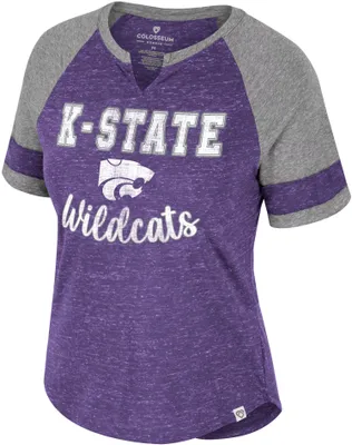 Colosseum Women's Kansas State Wildcats Purple V-Notch T-Shirt