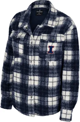 Colosseum Women's Illinois Fighting Illini Cream Hug Me Plaid Shacket