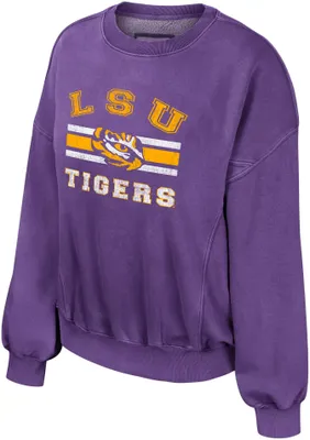 Colosseum Women's LSU Tigers Purple Audrey Crew Fleece Sweatshirt