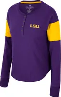 Colosseum Women's LSU Tigers Purple Henley Long Sleeve T-Shirt