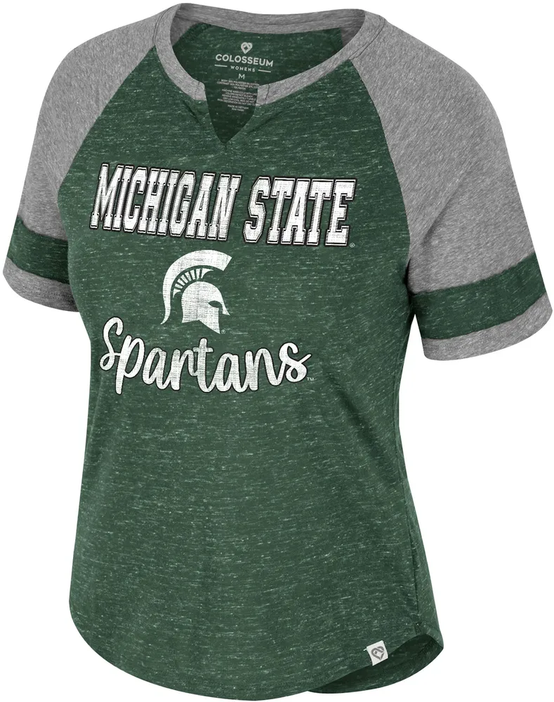 Colosseum Women's Michigan State Spartans Green V-Notch T-Shirt