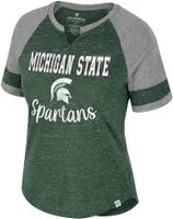 Colosseum Women's Michigan State Spartans Green V-Notch T-Shirt