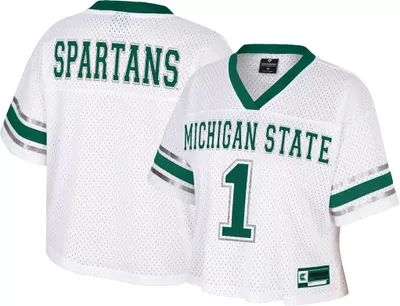 Colosseum Women's Michigan State Spartans White Cropped Jersey