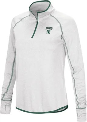 Colosseum Women's Michigan State Spartans White 1/4 Zip Pullover