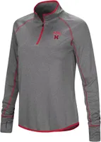 Colosseum Women's Miami RedHawks Heather Charcoal 1/4 Zip Pullover