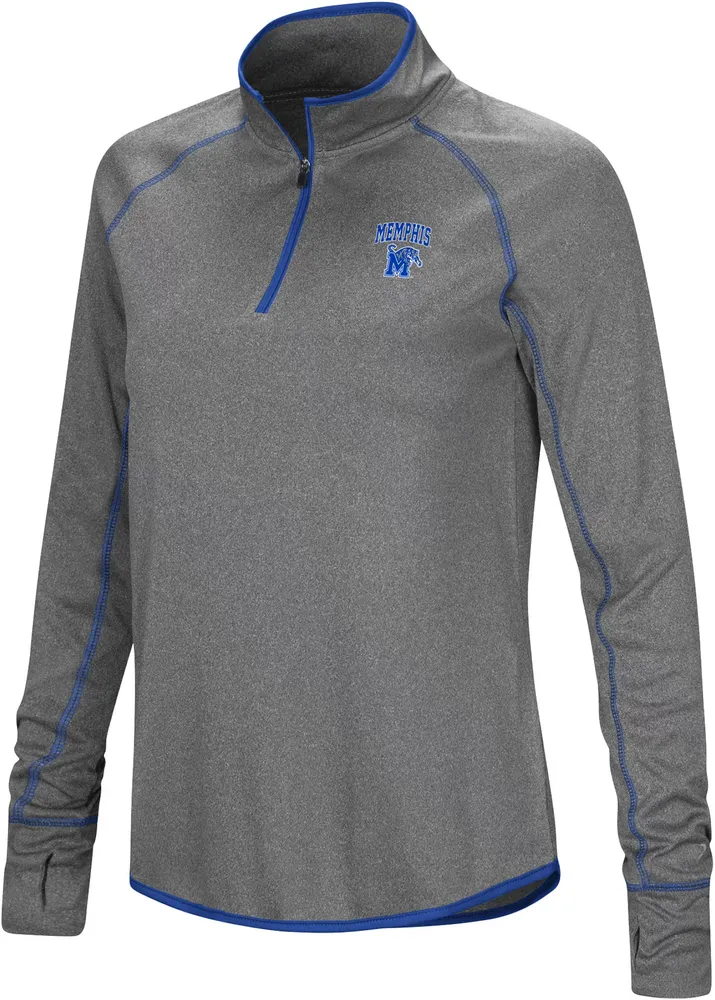 Colosseum Women's Memphis Tigers Heather Charcoal 1/4 Zip Pullover