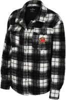 Colosseum Women's Maryland Terrapins Cream Hug Me Plaid Shacket