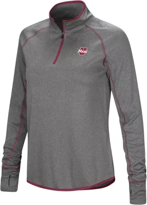 Colosseum Women's UMass Minutemen Heather Charcoal 1/4 Zip Pullover