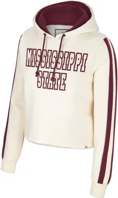 Colosseum Women's Mississippi State Bulldogs Cream Perfect Date Cropped Pullover Hoodie