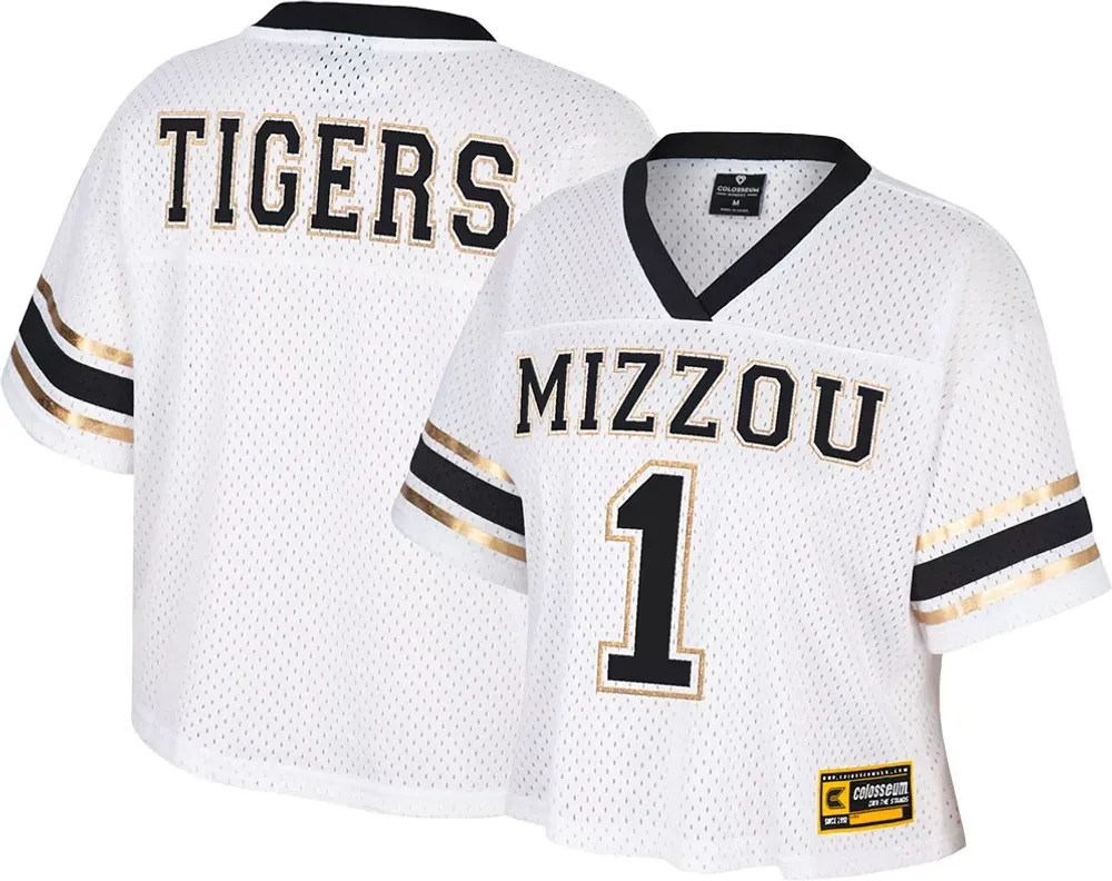 Colosseum Women's Missouri Tigers White Cropped Jersey