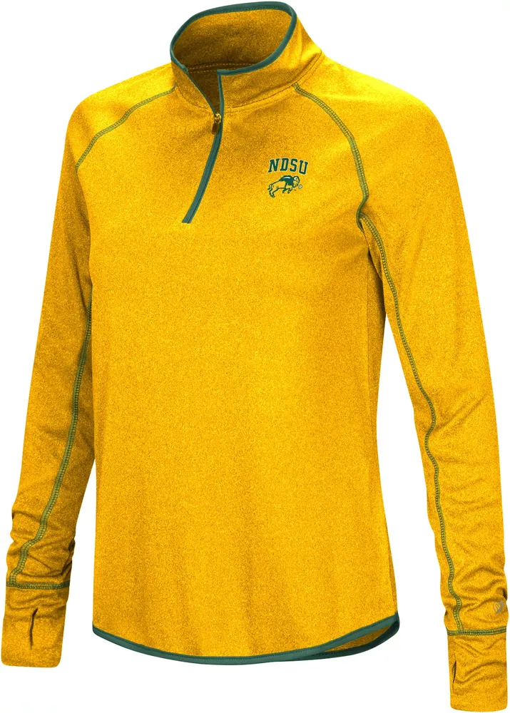 Colosseum Women's North Dakota State Bison Yellow 1/4 Zip Pullover