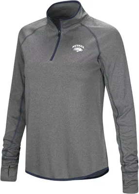 Colosseum Women's Nevada Wolf Pack Heather Charcoal 1/4 Zip Pullover