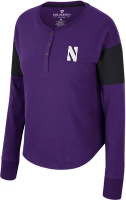 Colosseum Women's Northwestern Wildcats Purple Henley Long Sleeve T-Shirt