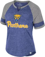 Colosseum Women's Pitt Panthers Blue V-Notch T-Shirt