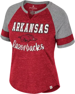 Colosseum Women's Arkansas Razorbacks Cardinal V-Notch T-Shirt