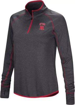 Colosseum Women's Rutgers Scarlet Knights Black 1/4 Zip Pullover