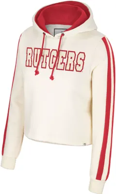 Colosseum Women's Rutgers Scarlet Knights Cream Perfect Date Cropped Pullover Hoodie