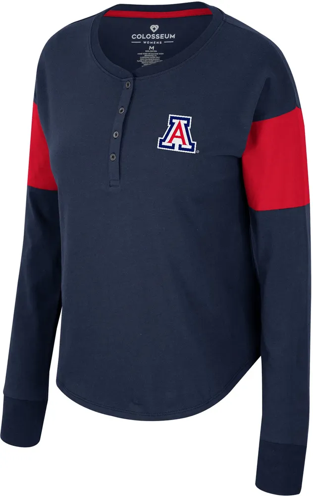 Colosseum Women's Arizona Wildcats Navy Henley Long Sleeve T-Shirt