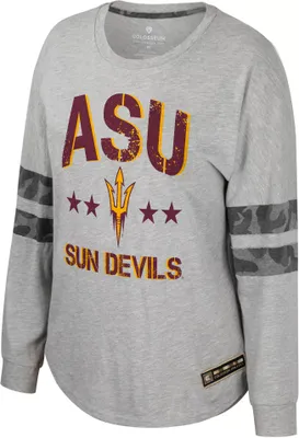 Colosseum Women's Arizona State Sun Devils Heather Grey Flight Instructor Long Sleeve T-Shirt