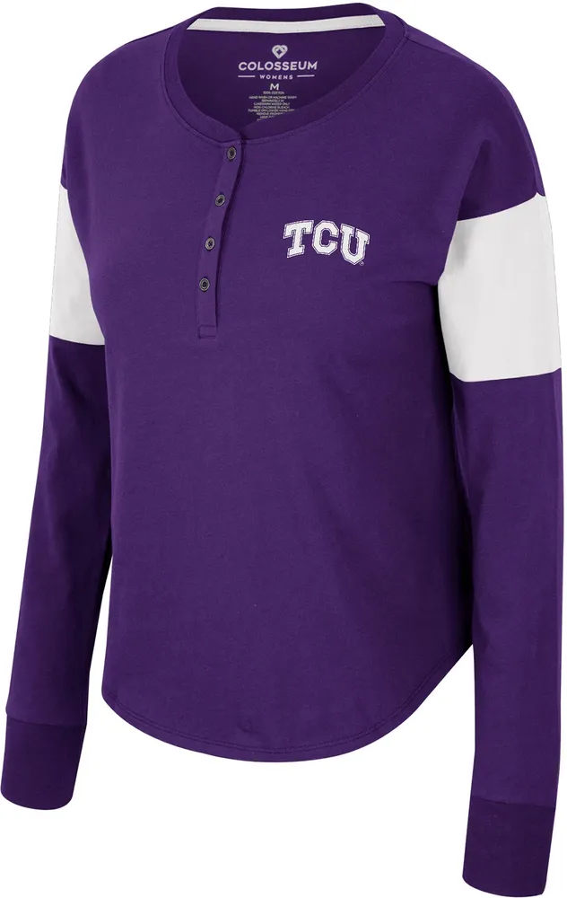 Colosseum Women's TCU Horned Frogs Purple Henley Long Sleeve T-Shirt