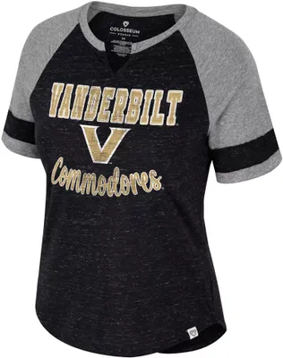 Colosseum Women's Vanderbilt Commodores Black V-Notch T-Shirt