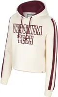 Colosseum Women's Virginia Tech Hokies Cream Perfect Date Cropped Pullover Hoodie