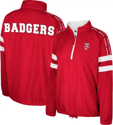 Colosseum Women's Wisconsin Badgers Red Make a Statement 1/4 Zip Pullover