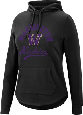 Colosseum Women's Washington Huskies Black Crossover Pullover Hoodie