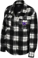 Colosseum Women's Washington Huskies Cream Hug Me Plaid Shacket