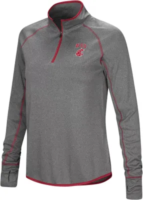 Colosseum Women's Washington State Cougars Heather Charcoal 1/4 Zip Pullover