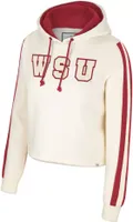 Colosseum Women's Washington State Cougars Cream Perfect Date Cropped Pullover Hoodie