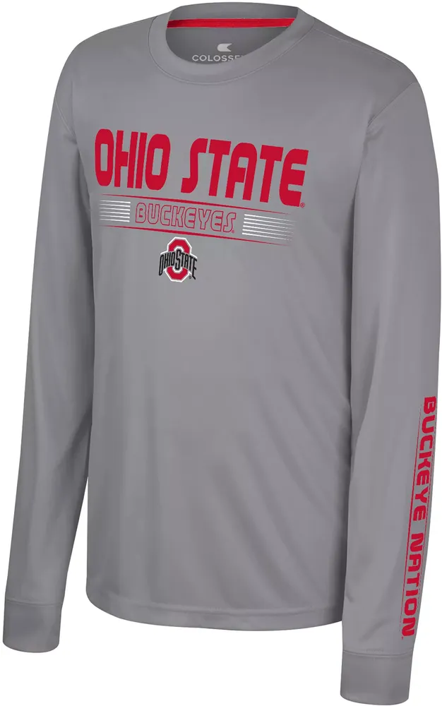 Colosseum Youth Ohio State Buckeyes Grey Zach Long Sleeve T-Shirt