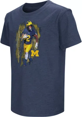 Colosseum Youth Michigan Wolverines Blake Corum Game Shot Navy T-Shirt