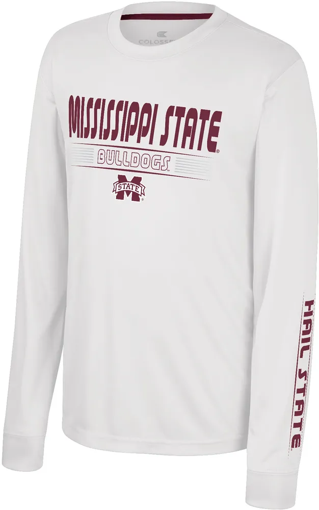 Colosseum Youth Mississippi State Bulldogs White Zach Long Sleeve T-Shirt