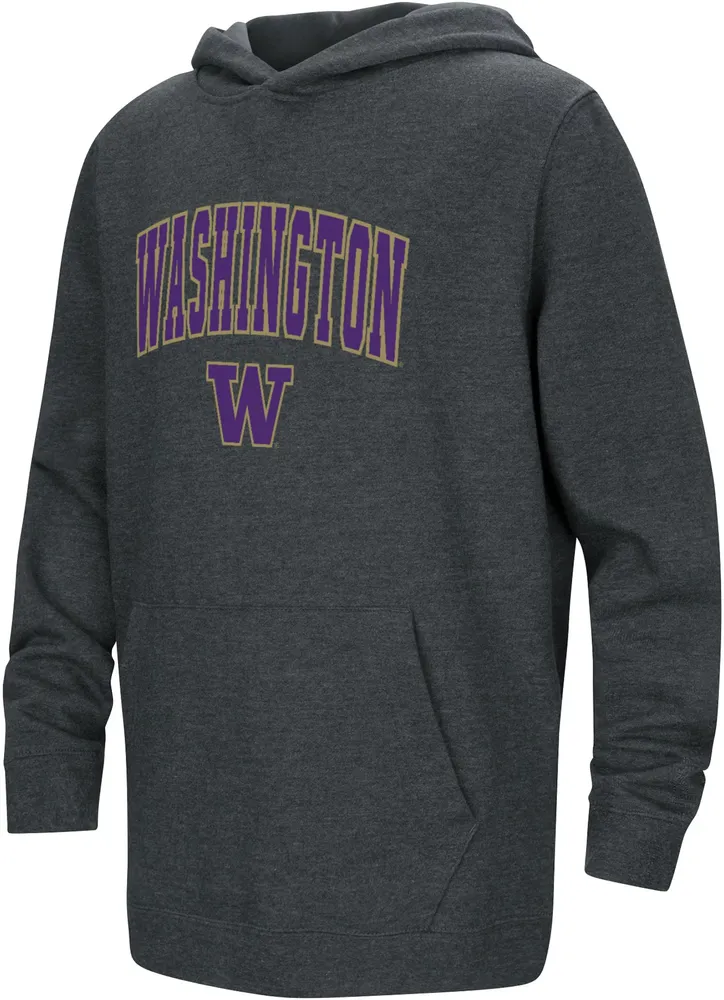 Colosseum Youth Washington Huskies Black Logo Pullover Hoodie