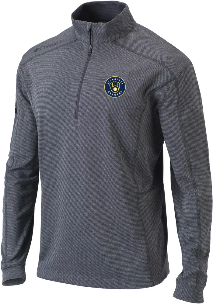 Columbia Men's Milwaukee Brewers Omni-Wick Shotgun 1/4 Zip Pullover