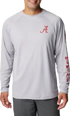 Columbia Men's Alabama Crimson Tide Grey Terminal Tackle Long Sleeve T-Shirt