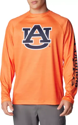 Columbia Men's Auburn Tigers Orange Heathered Terminal Tackle Long Sleeve T-Shirt