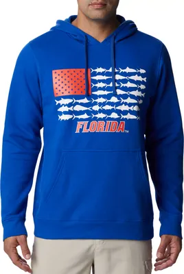 Columbia Men's Florida Gators Blue Fish Flag Pull Over Hoodie