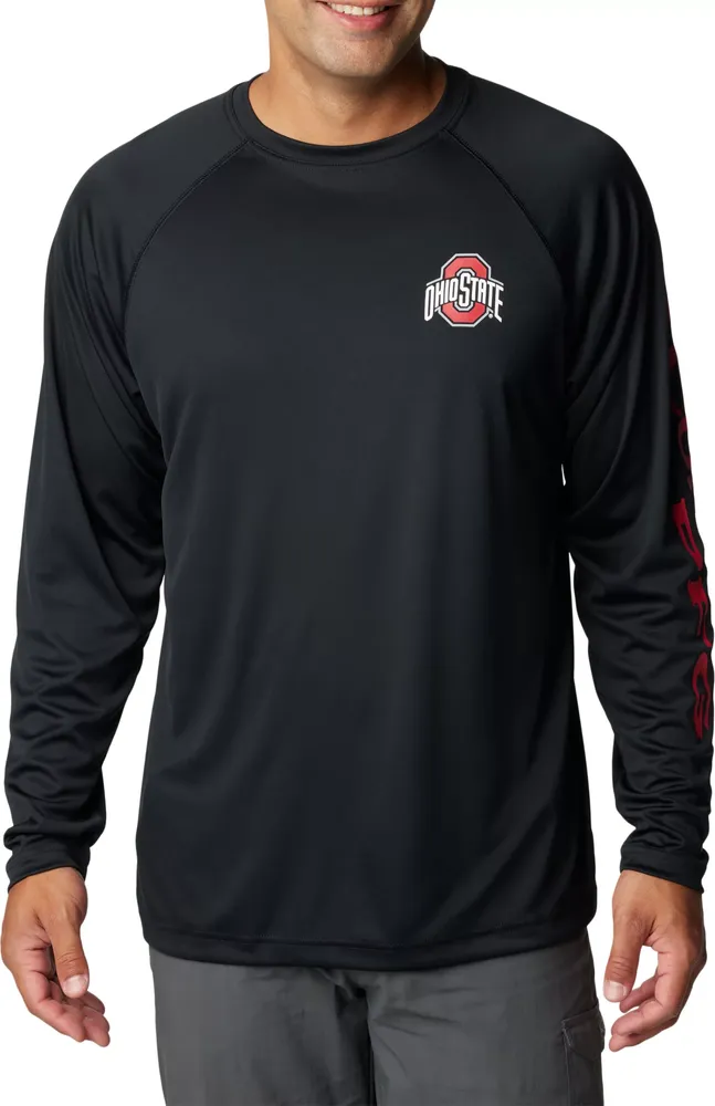 Columbia Men's Ohio State Buckeyes Black Terminal Tackle Long Sleeve Shirt