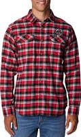 Columbia Men's Ohio State Buckeyes Scarlet Plaid Flare Gun Flannel Button Down Long Sleeve Shirt