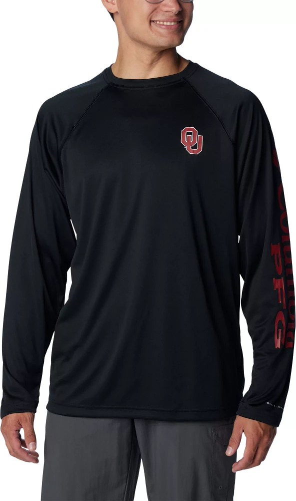 Columbia Men's Oklahoma Sooners Black Terminal Tackle Long Sleeve Shirt