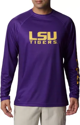 Columbia Men's LSU Tigers Purple Heathered Terminal Tackle Long Sleeve T-Shirt