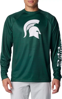 Columbia Men's Michigan State Spartans Green Terminal Tackle Long Sleeve Shirt